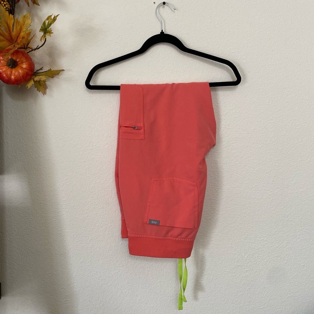 Hot coral Zamora jogger scrub pants